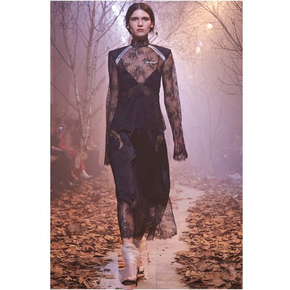 OFF-WHITE c/o Virgil Abloh Midi Slip Dress w/ Lace Cut Outs 2017 Runway - Picture 11 of 13